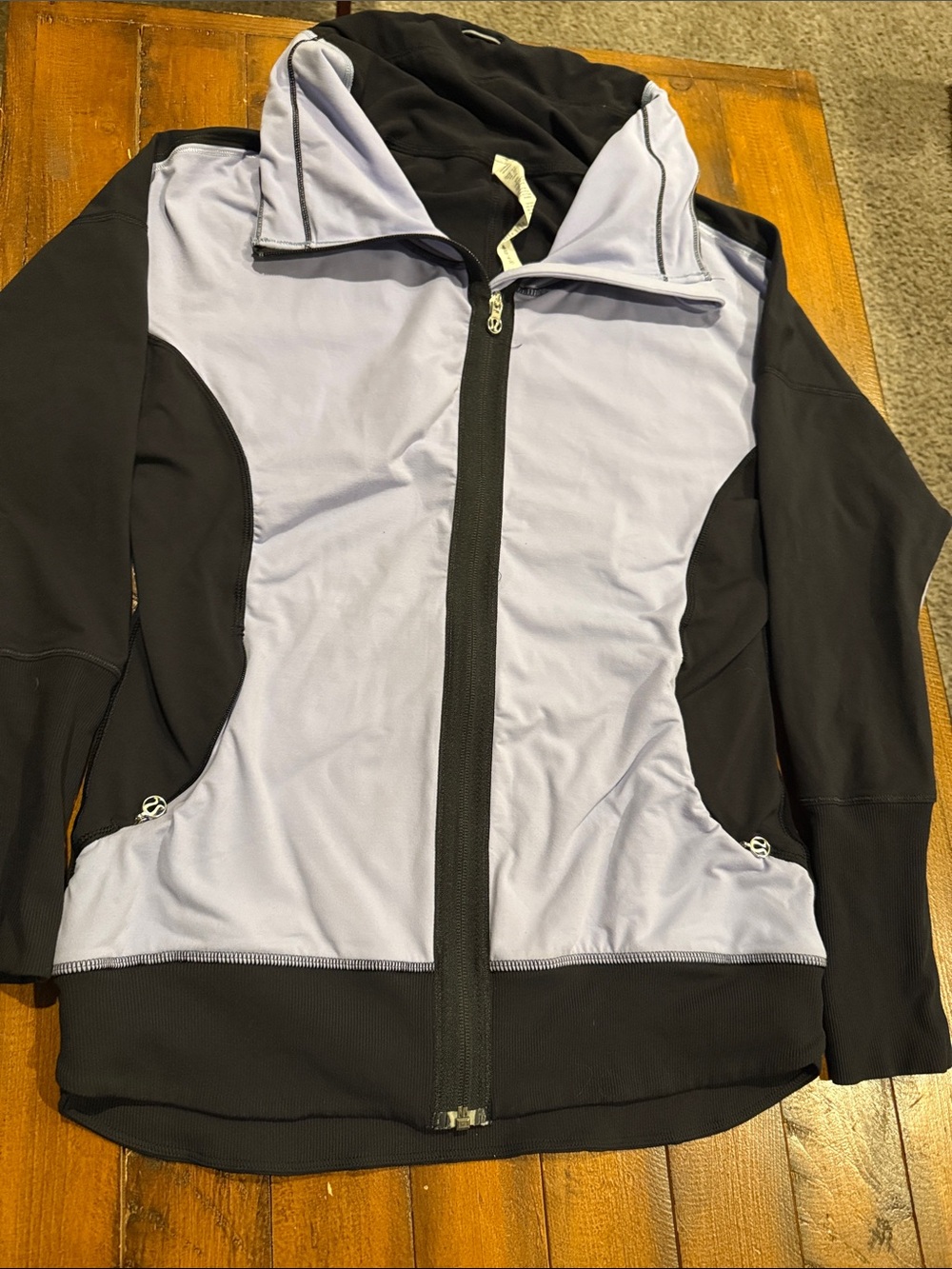 lululemon athletica Black and Light Gray Full-Zip Bomber Jacket